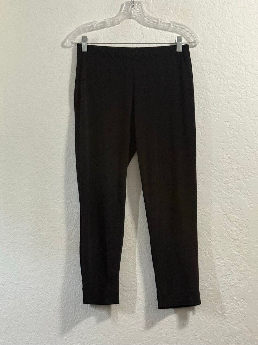 Clara Sun Woo Women's Size S Black Crepe Pants Knit Pull On Elastic Waist